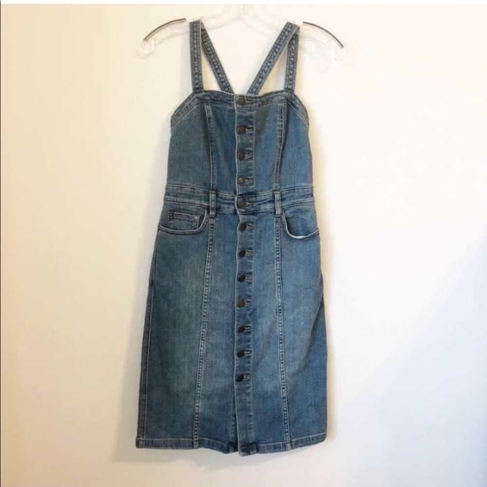 Free people denim midi dress.